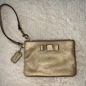 Coach Gold Bow Wristlet